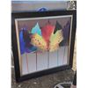 Image 1 : Large framed leaf picture - 29x29"