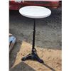 Image 1 : Marble top side table/smoking table, cast iron base - 24"H x 12" across