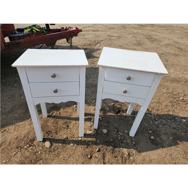 2 White night stands - 16x12.5"Dx26"H ea, matching