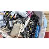 Image 3 : Large tub of assorted electronics - routers, cords, ethernet cables, etc.