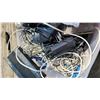Image 4 : Large tub of assorted electronics - routers, cords, ethernet cables, etc.