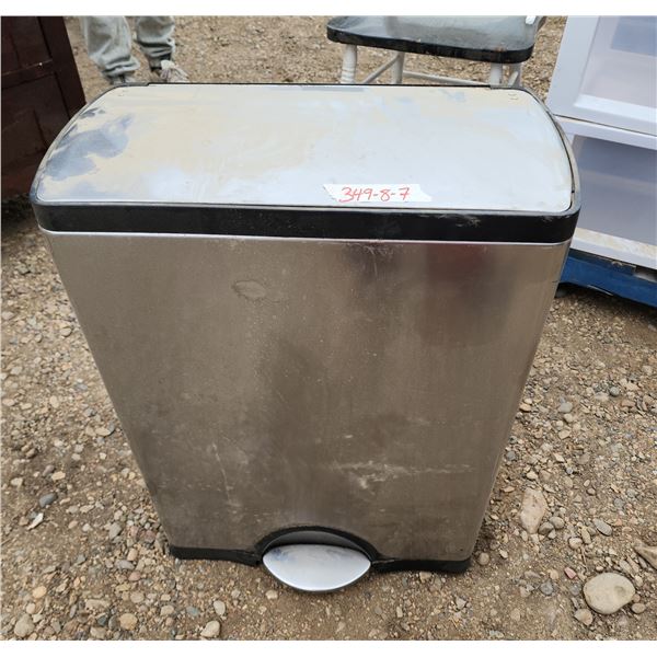 Stainless steel garbage/recycling bin - 29.5"H