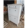 Image 1 : White laundry cabinet - 35"W x 12 x 50"H - no back legs, some damage on back