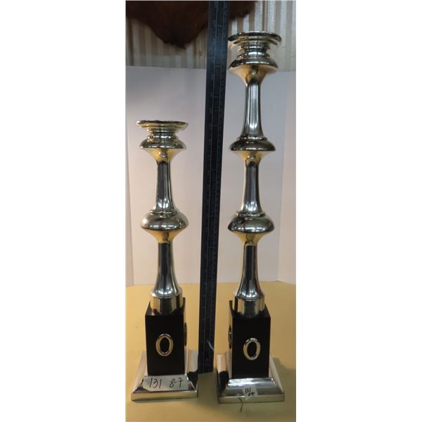 Pair of large candle holders