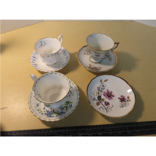 Lot of 7 cup and saucers (4-royal albert)