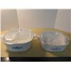 Image 1 : Pair of blue corning ware dishes- size 10 cup and 8 cup with lids