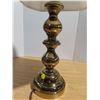 Image 3 : Beautiful brass lamp with white shade-28" tall-working