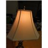 Image 4 : Beautiful brass lamp with white shade-28" tall-working