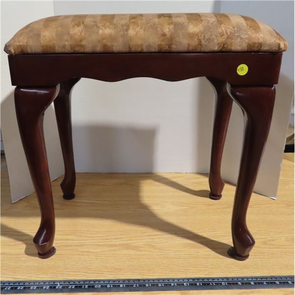 18" tall antique  hand carved vanity stool
