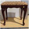 Image 1 : 18" tall antique  hand carved vanity stool