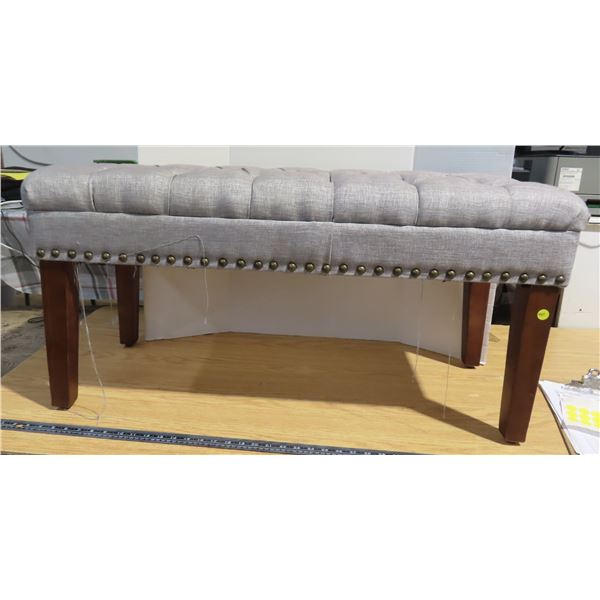 Modern tufted grey bench-new- 37"x18"