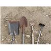 Image 2 : 2 hoes , shovel and pitch fork