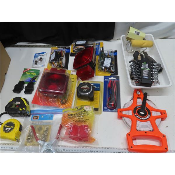 trailer lights , tail light converters , test lead , 7pc stubby wrench set