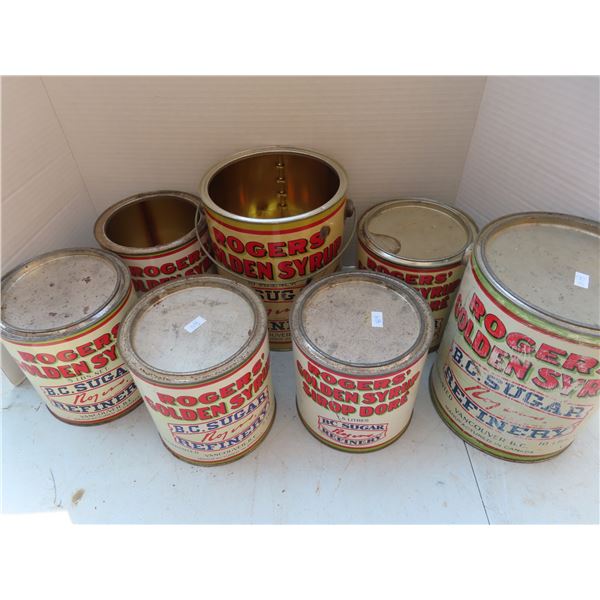 lot of rogers golden syrup cans