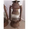 Image 2 : pair of antique coal oil lamps