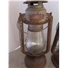 Image 3 : pair of antique coal oil lamps