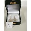 Image 1 : Sterling silver coin earrings