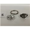 Image 1 : 3 Sterling silver rings (maybe all marked sterling)