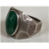 Image 4 : Large sterling silver man's ring (large green stone)