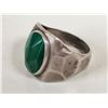Image 5 : Large sterling silver man's ring (large green stone)