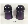 Image 1 : 2 purple glass insulators