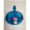 Image 1 : Viking blue glass candy dish ( 5 1/2 inch wide)