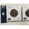 Image 3 : 1895 and 1896 Large 1¢ coins