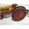 Image 3 : Vintage Marx pressed steel tractor 11" plow + 11" tractor