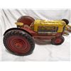 Image 6 : Vintage Marx pressed steel tractor 11" plow + 11" tractor