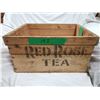 Image 1 : Wooden Red Rose tea crate