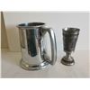 Image 1 : Fine British pewter stein 6"tall and pewter can