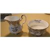 Image 5 : Royal Albert "25th Anniversary" 2 Teacups and Saucers, Cake Plate, Cream and Sugar