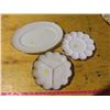 Image 1 : 3 Different Milk Glass Serving Dishes