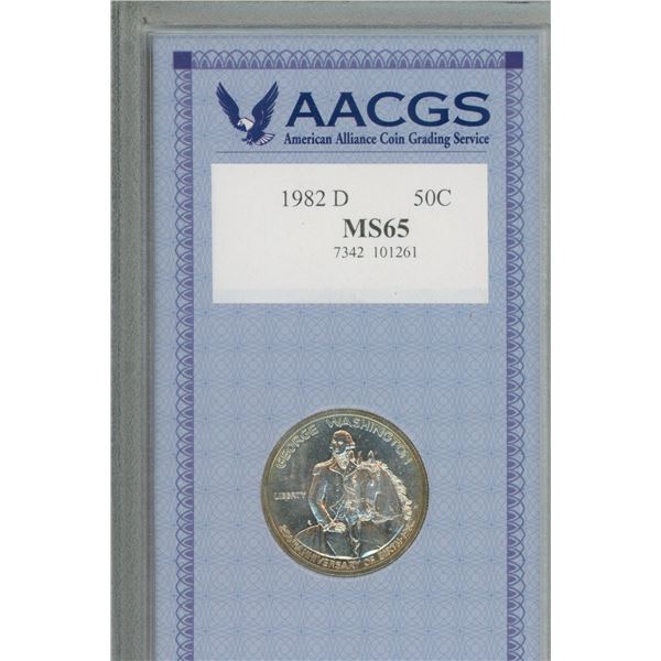 U.S. 1982 D  250th Anniversary of the Birth of George Washington commemorative Silver Half Dollar. S