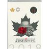 Image 1 : 2018 Remember Armistice 6-coin set. Includes 2 Toonies: one regular, the other Colourized. Housed in