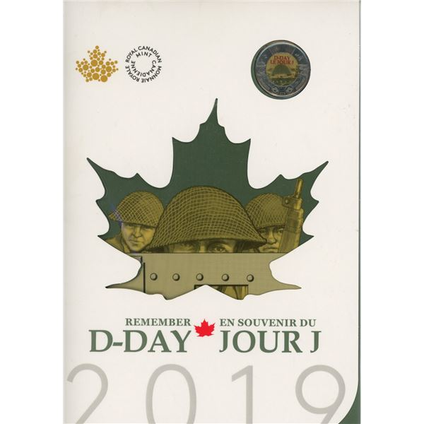 2019 D-Day 6-coin set. Includes 2 Toonies: one regular, the other Colourized. Housed in its original