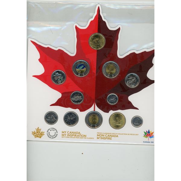 2017 My Canada, My Inspiration Coin Collection. 12-coin set includes regular 2017 coinage plus speci