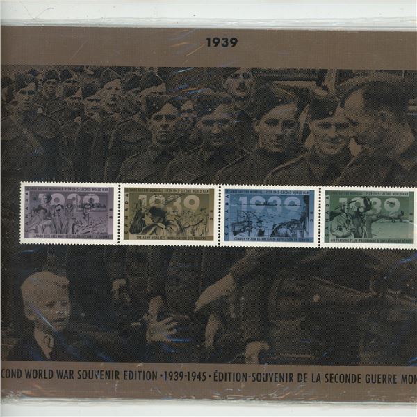 1939 Second World War Commemorative 38 Cent Stamps. Canada Declares War, Army Mobilization, Convoy S