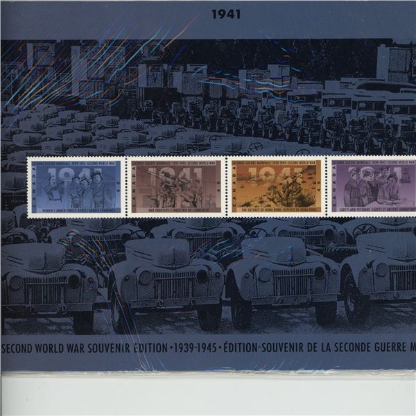 1941 Second World War Commemorative 40 cent Stamps. Women's Armed Forces, Industry, Defence of Hong 