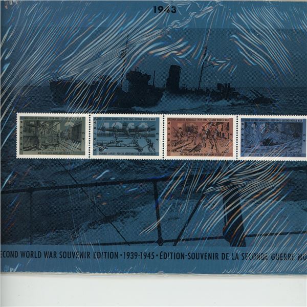 1943 Second World War Commemorative 43 Cent Stamps. Aid to Allies, Bombers, Italian Campaign & Battl