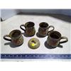 Image 1 : 4 Pottery Coffee mugs(1 broken handle)