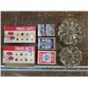 Image 1 : 2 boxes Old Poker Chips, 2 Ashtrays and 3 decks of cards
