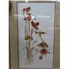 Image 2 : "Crimson Pearls" Water Color Painting In Frame Sask Artist- 29"x17"