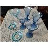 Image 1 : 4 Blue Wine Goblets, 2 Margarita/Dessert Glasses