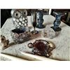 Image 2 : Candle Holders, Lucite Turtle, Log Planter