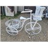 Image 1 : Large metal white bicycle plant stand - 4ft Long x 20"W x 32"H