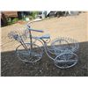 Image 3 : Large metal white bicycle plant stand - 4ft Long x 20"W x 32"H