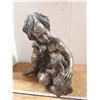 Image 2 : Grey boy and rabbit statue garden statue - cracked neck - 16"H - heavy