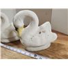 Image 3 : 3 Small cement swan garden statues - 8"H ea