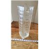 Image 4 : Tall crystal glass vase - 14"H - chip on top